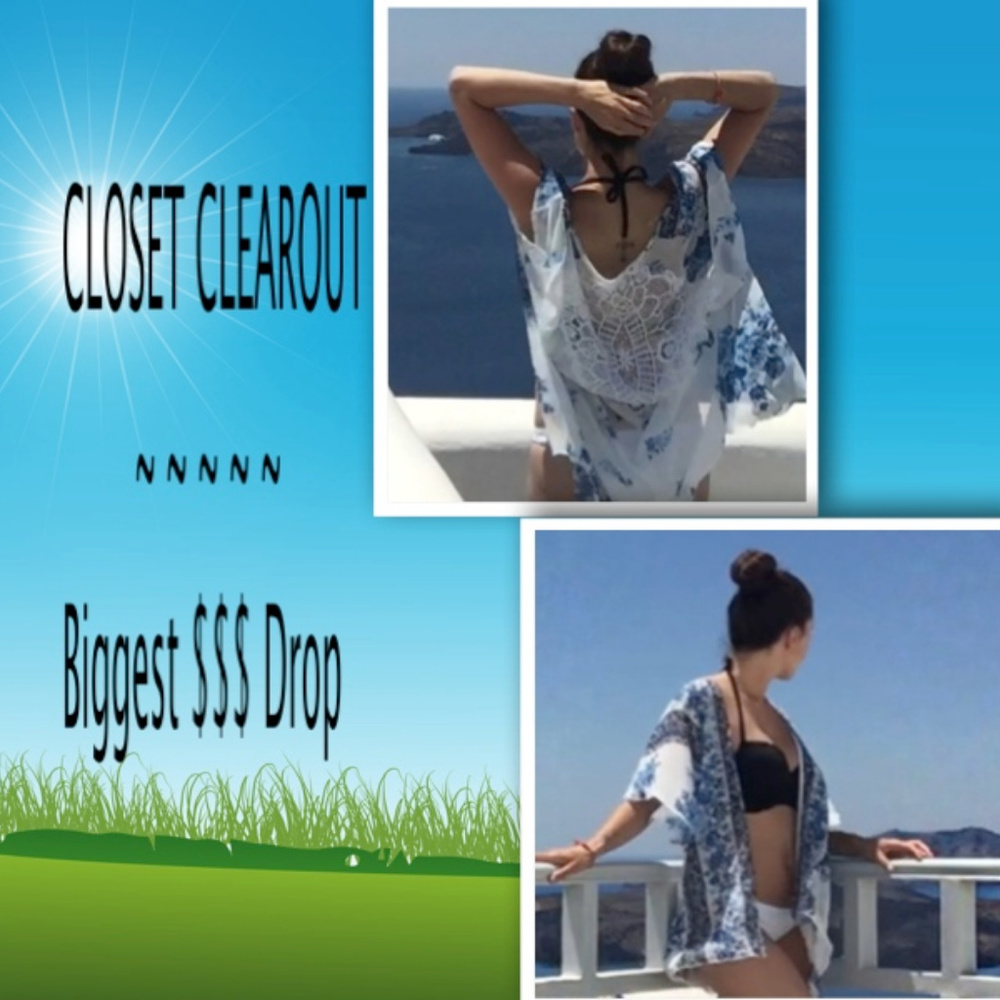 ☀️BNWT Snatch It☀️Beautiful Crochet Chiffon Kimono